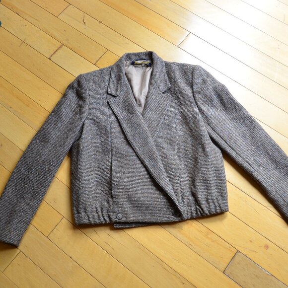 Vintage Brooks Brothers Brown Wool Blend Tweed Jacket Size 8 - Picture 1 of 15